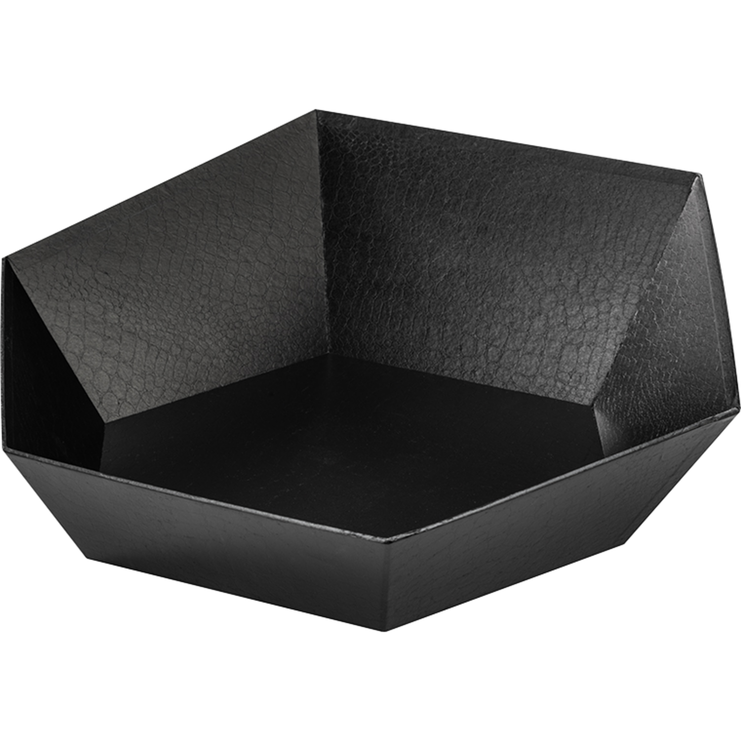 Schaal, karton, 6-hoekig, 41.5x46.5cm, leatherlook, zwart 1