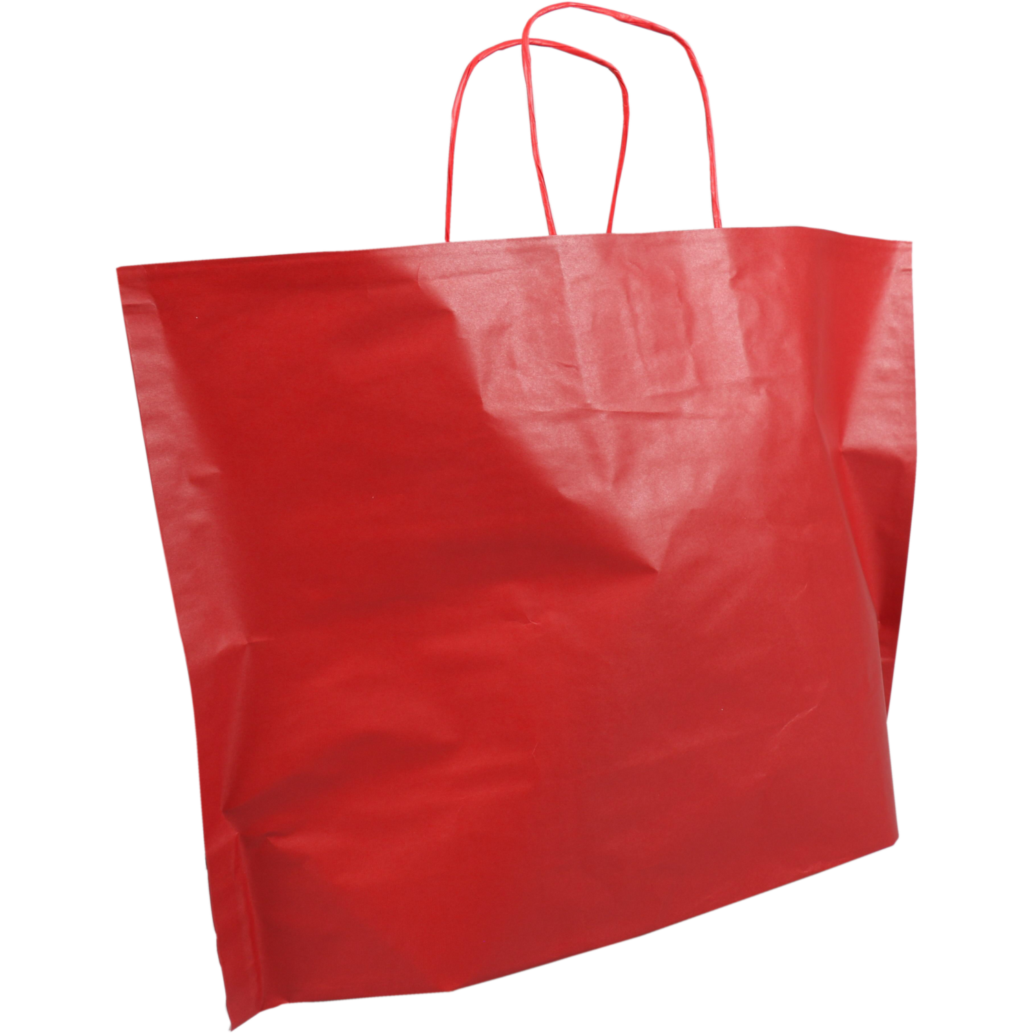 Bag, Paper, twisted-paper cord, 46x31.5cm, bottom pleat 15cm, paper carrier bag, red 1