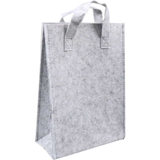 Bag, Felt, portrait, reusable, 23xSide fold 10x33cm, grey 1