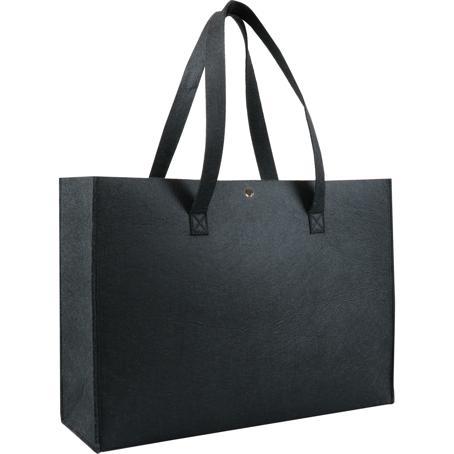 Bag, Felt , landscape, press button, reusable, 45xSide fold 15x33cm, black 1