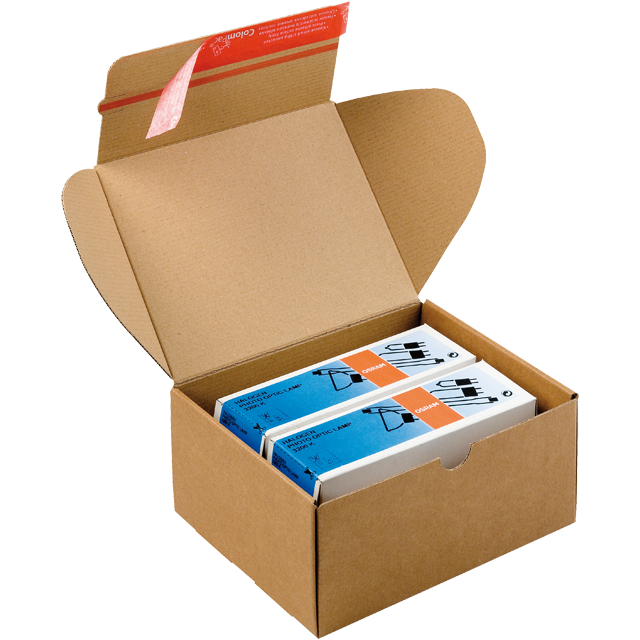 SendProof® Postpakketdoos, golfkarton, 192x155x91mm, bruin 1
