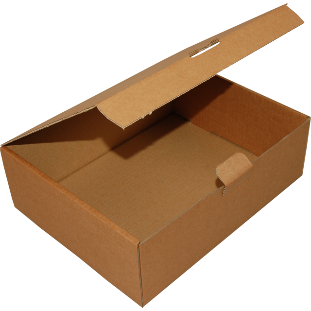  Folding box, corrugated cardboard, 310x215x70mm, with closure flap, single corrugation, brown  1