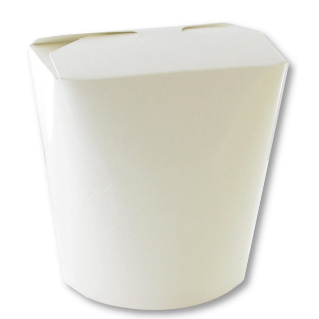 Container, Cardboard + PE, 460ml, 16oz, asian meal container, white 1