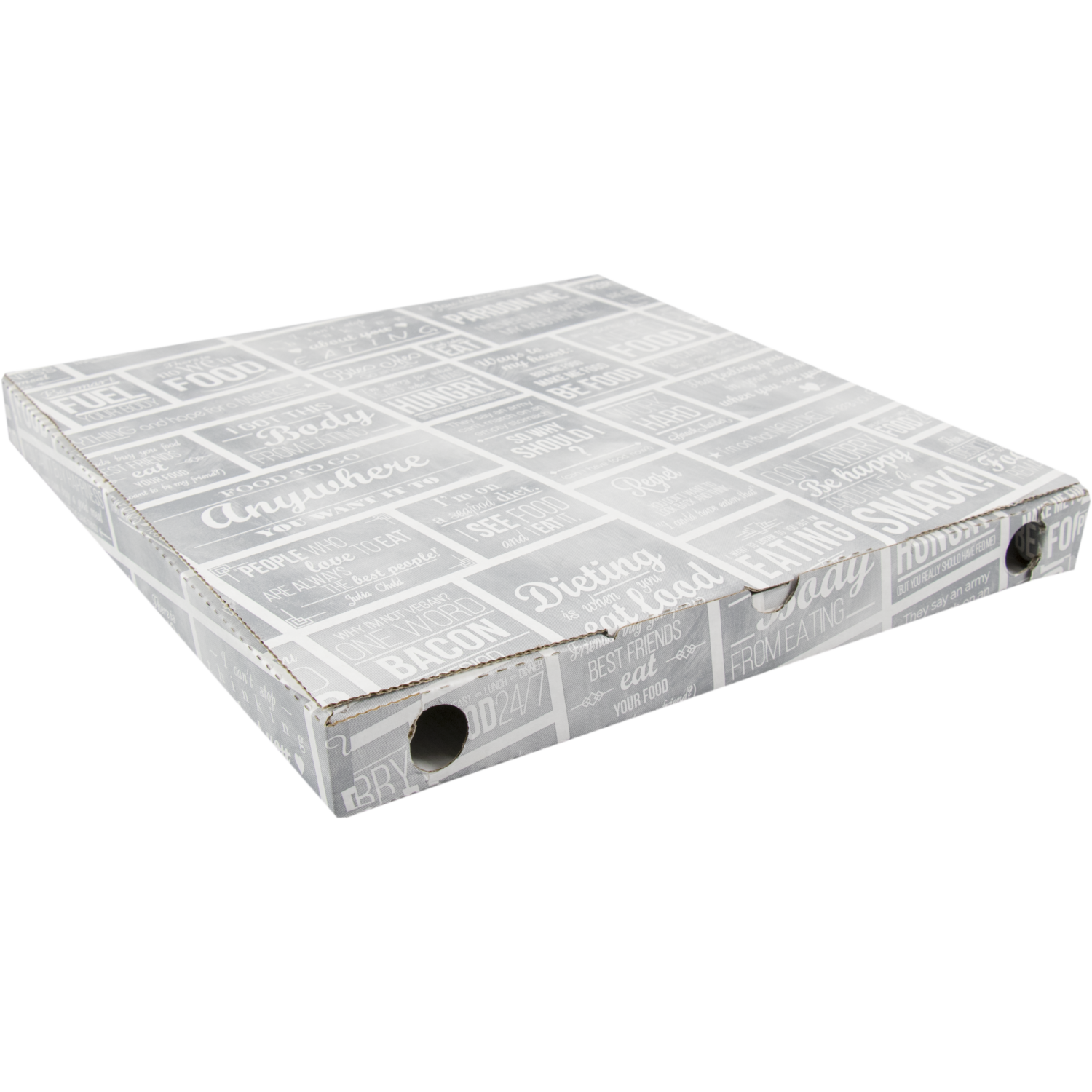  Pizza box, Pubchalk, corrugated cardboard, 30x30x3cm, vegetale, weiß/Grau 1