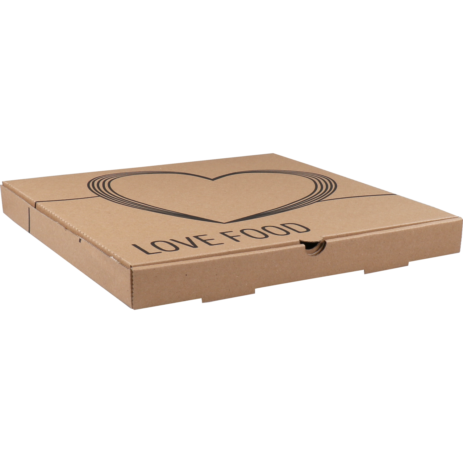  Boîte pizza, Americano Love Food, carton ondulé, 30x30x3cm, americano, brun 1