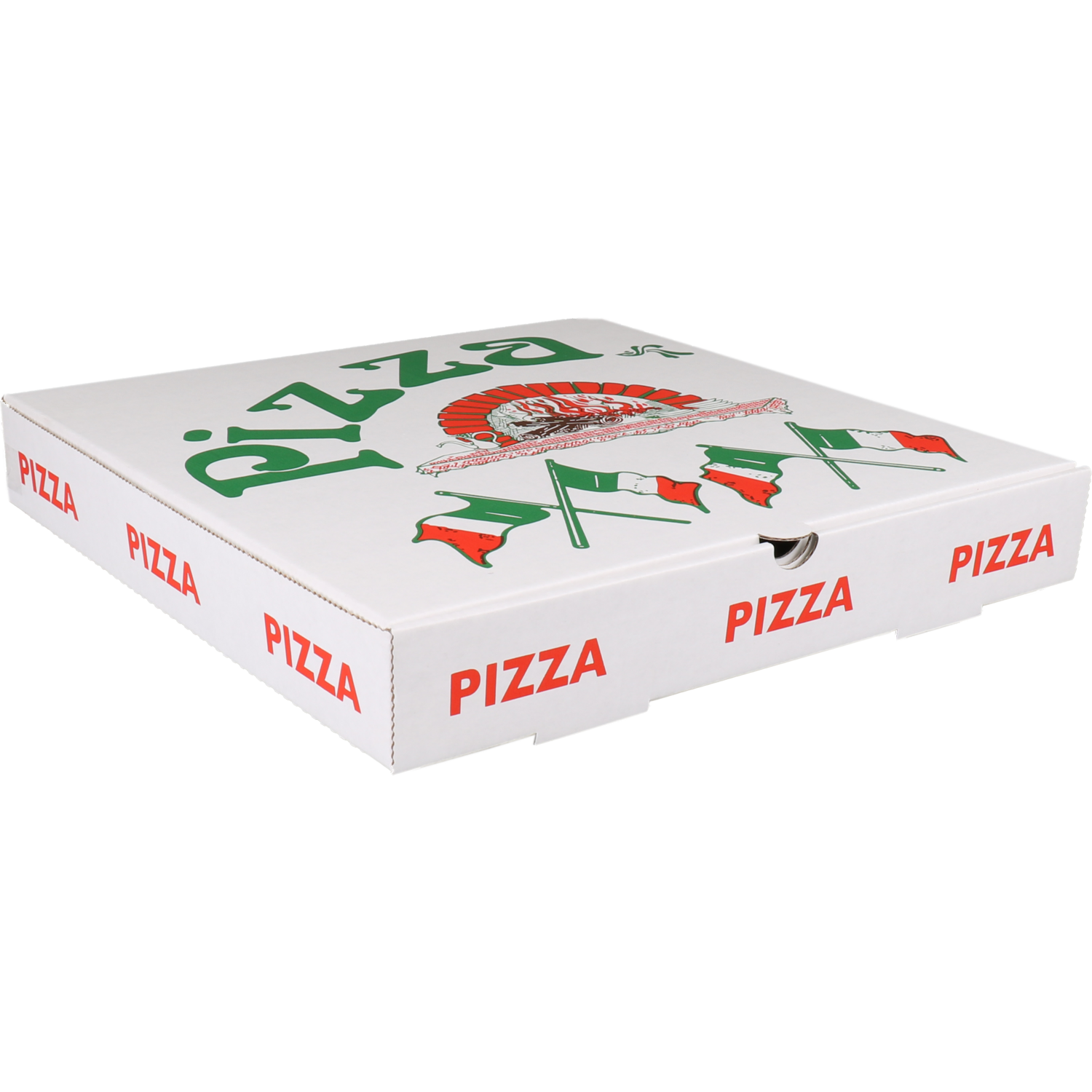  Pizza box, corrugated cardboard, 30x30x4.5cm, americano, white 1