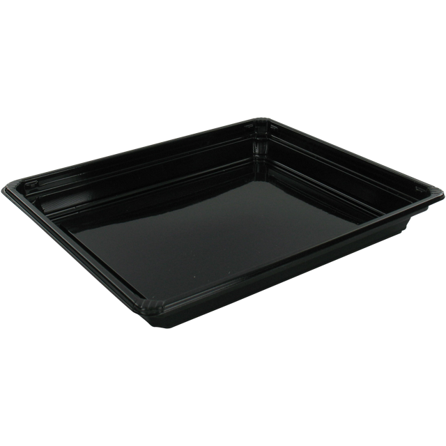 Container, Recycled PET, sushi tray, 171x143x22mm, black 1