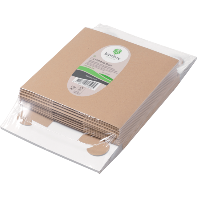 Biodore Swan-neck box, kraft paper + PLA , 26x26x9cm, brown  1