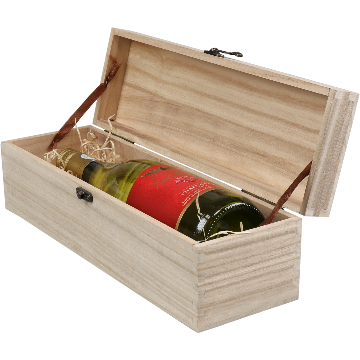 Wine box, wood , 1 bottle , with lid, 340x95x95mm,  1