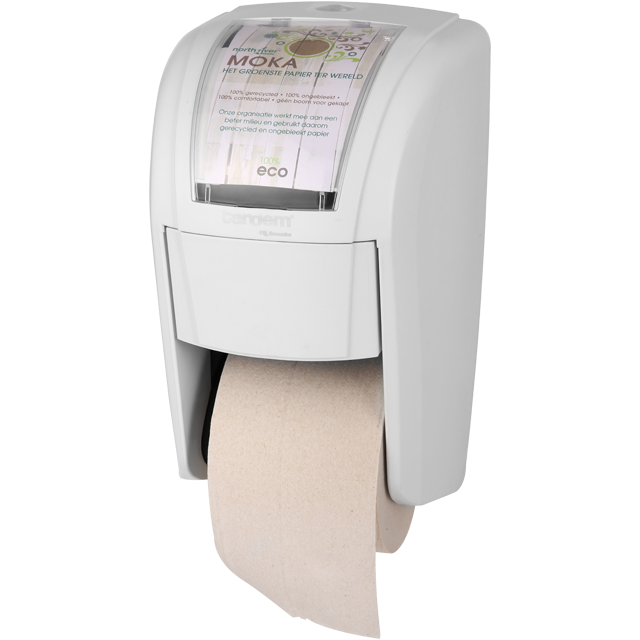 100%eco Toilet paper dispenser, Tandem, 31x18x white 1