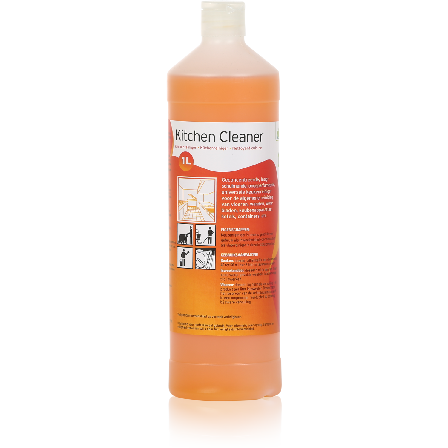 Kitchen cleaner, spray bottle, 1l, 9pH, orange  1