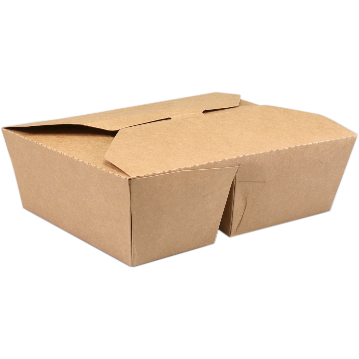 Biodore Container, Kraft paper + PLA , 2 compartment, maaltijdbox, 215x158x65mm, brown  1