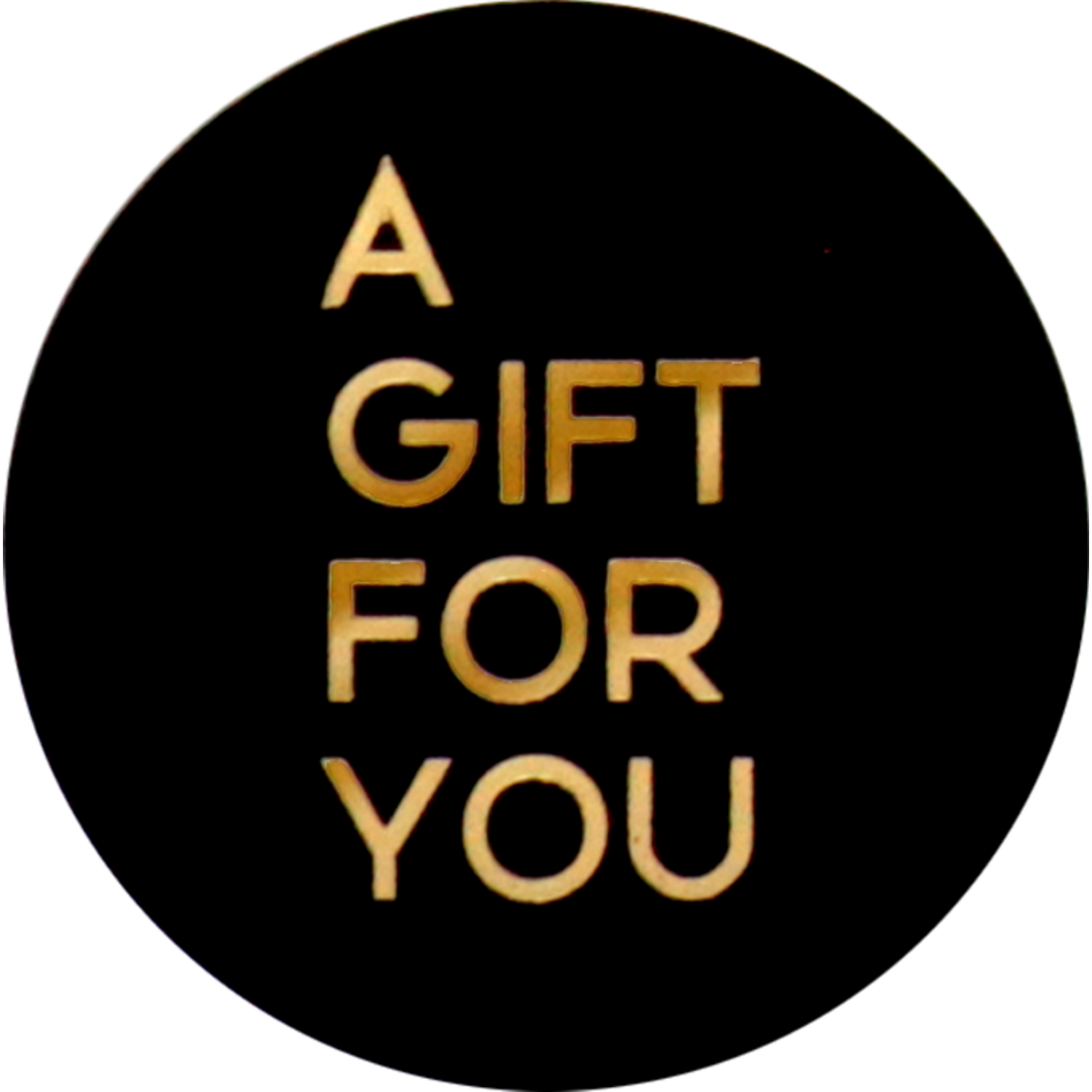 Label, paper, A gift for you, ∅40mm, schwarz/Gold 1
