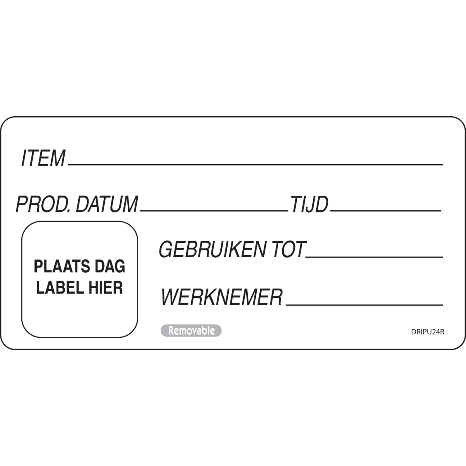 Label, paper, 100x50mm, white 1