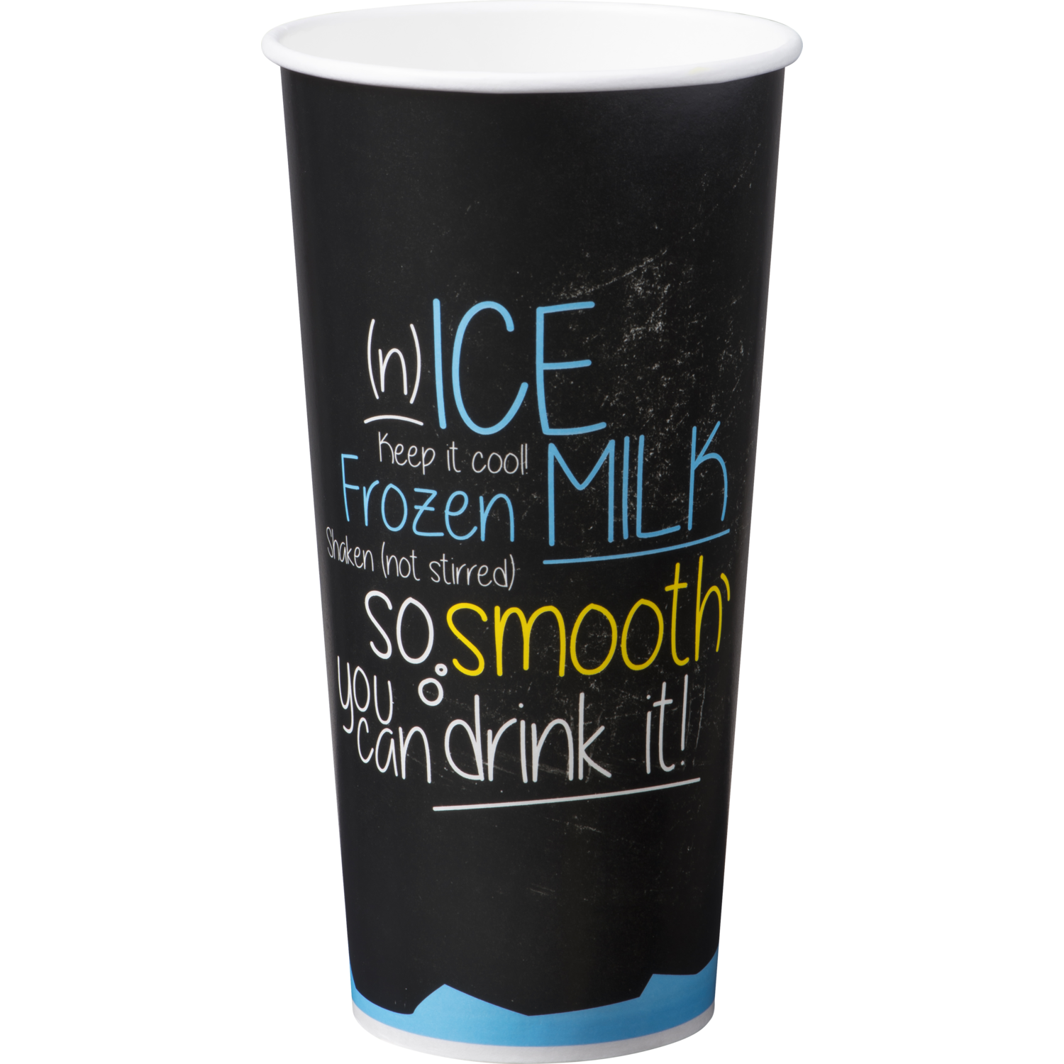 Depa®, Milkshake cup, ICE is (N)ICE, Cardboard + PE, 500ml, zwart/blauw 1