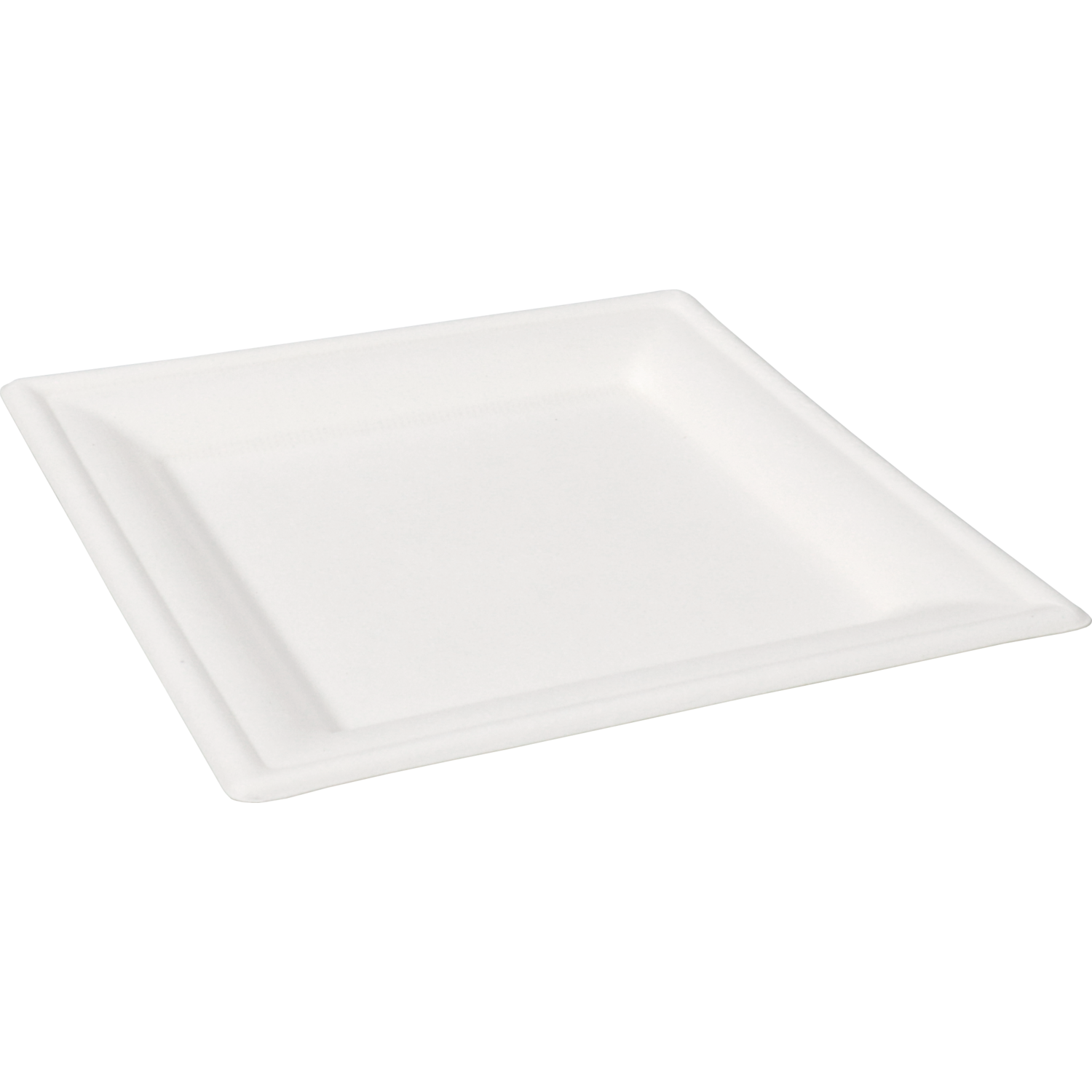 Depa® Plate, square, 1 compartment, bagasse (sugarcane pulp), 16x16cm, white 1