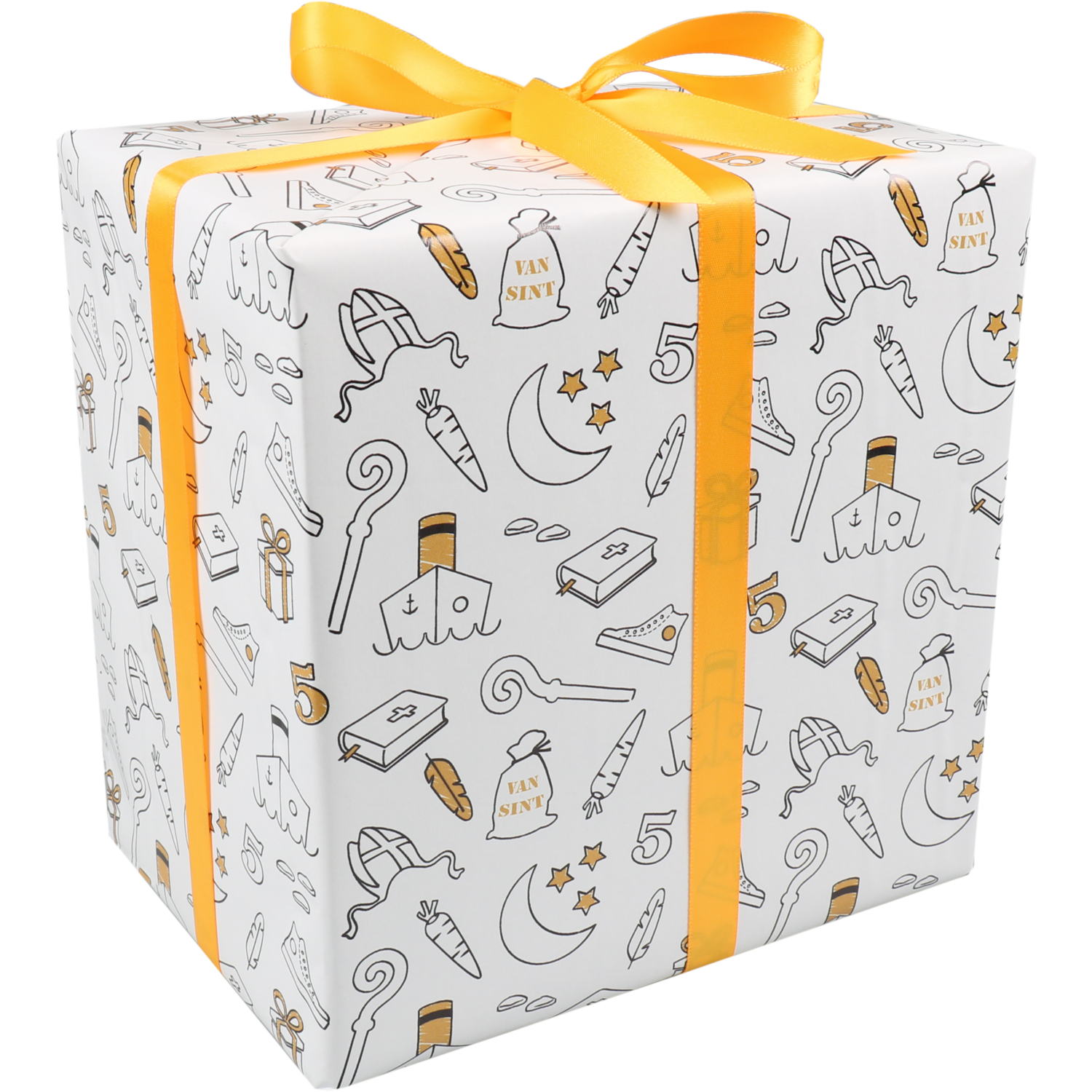 Gift-wrapping paper, 50cm, 200m, 70gr/m², Doodles, white 1