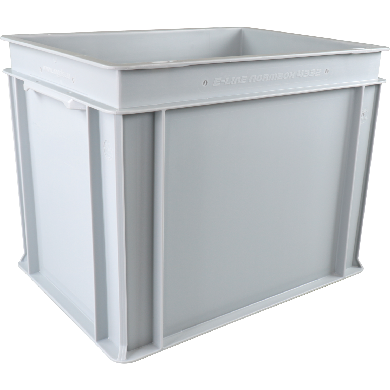 Container, HDPE, gesloten handgreep, transport container, 400x300x325mm, grey 1