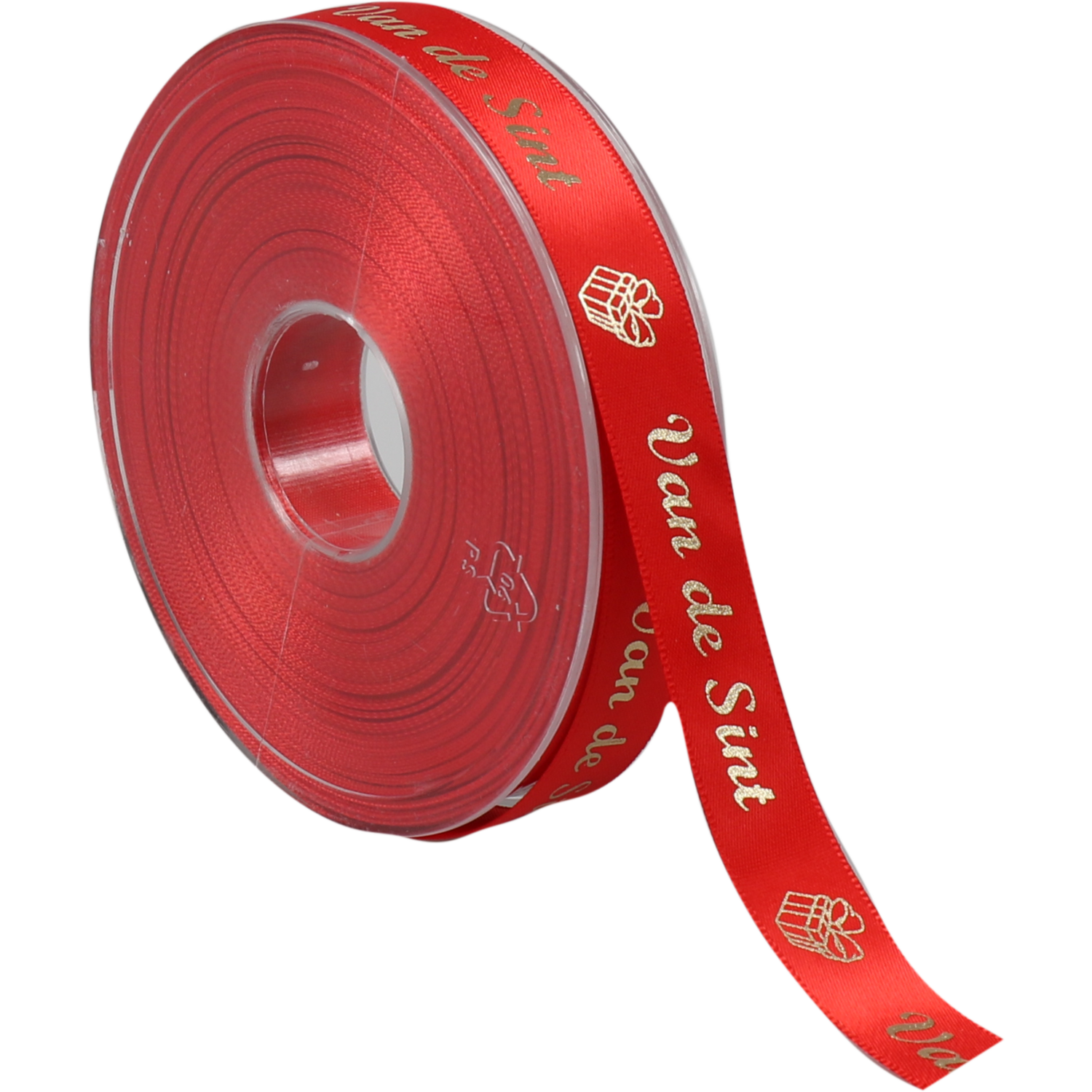 Ribbon, 15mm, 25m, Van de Sint, rouge/Or  1
