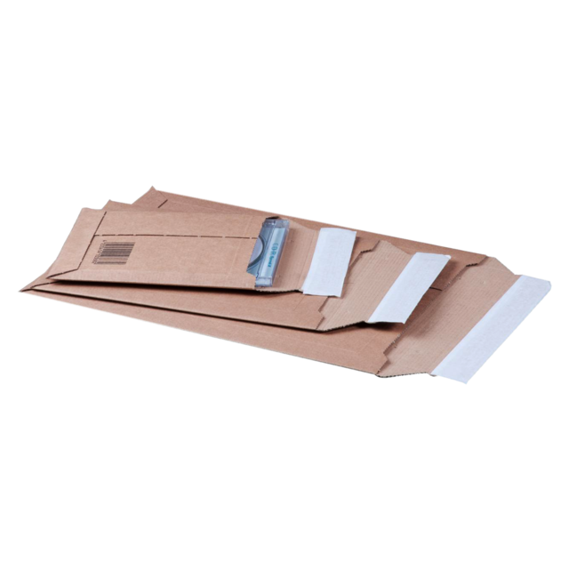 SendProof® Envelope, mailing envelope, 337x235mm, A4, strip, corrugated cardboard, brown  1