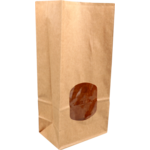 Bag, Block bottom bag, Paper + PP , 115/ 72x246mm, brown 