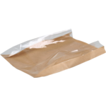 Bag, Bread and pastry bag, Kraft paper + PP , 16/ 4x28cm, brown 
