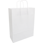 Bag, Kraft paper, twisted-paper cord, 32xSide fold 12x41cm, carrier bag, white