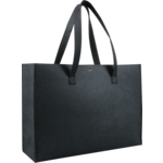 Bag, Felt, landscape, press button, reusable, 45xSide fold 15x33cm, black