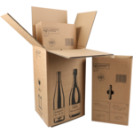 SendProof® Wine mailing box, corrugated cardboard, 212x204x368mm, 4 flessen, brown/Black