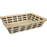 Basket, bamboo, 34x24x8cm, rectangular, naturel/Black