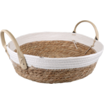 Basket, paper with seagrass , 10cm, round, natural