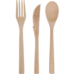 Biodore Cutlery set, bamboo, 190mm, natural