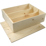 Wine box, wood, 3 bottles , with lid, 340x284x95mm, 