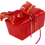 Geschenkpackung, karton + PP + PET , 150gr, 55x89x60mm, rot