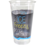 Depa®, Milchshake-Becher, ICE is (N)ICE, Recyceltes PET, 500ml, transparent/Blau