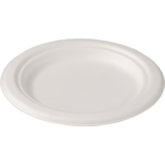 Depa® Plate, round, 1 compartment, bagasse (sugarcane pulp), Ø15cm, white