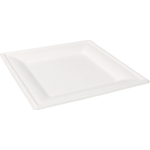 Depa® Plate, square, 1 compartment, bagasse (sugarcane pulp), 26x26cm, white