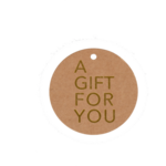 Label, karton, A gift for you, Ø5cm, goud