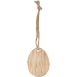 Hanger , wood , met koord, 4.5x3.5cm, Paasei, natural