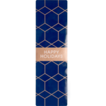 Closure sticker , Copper hexagon, 200x60mm, paper + PE , blauw/koper