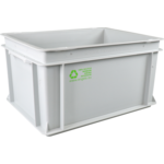 Container, HDPE, gesloten handgreep, transport container, 400x300x220mm, grey