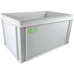 Container, HDPE, gesloten handgreep, transport container, 600x400x325mm, grey